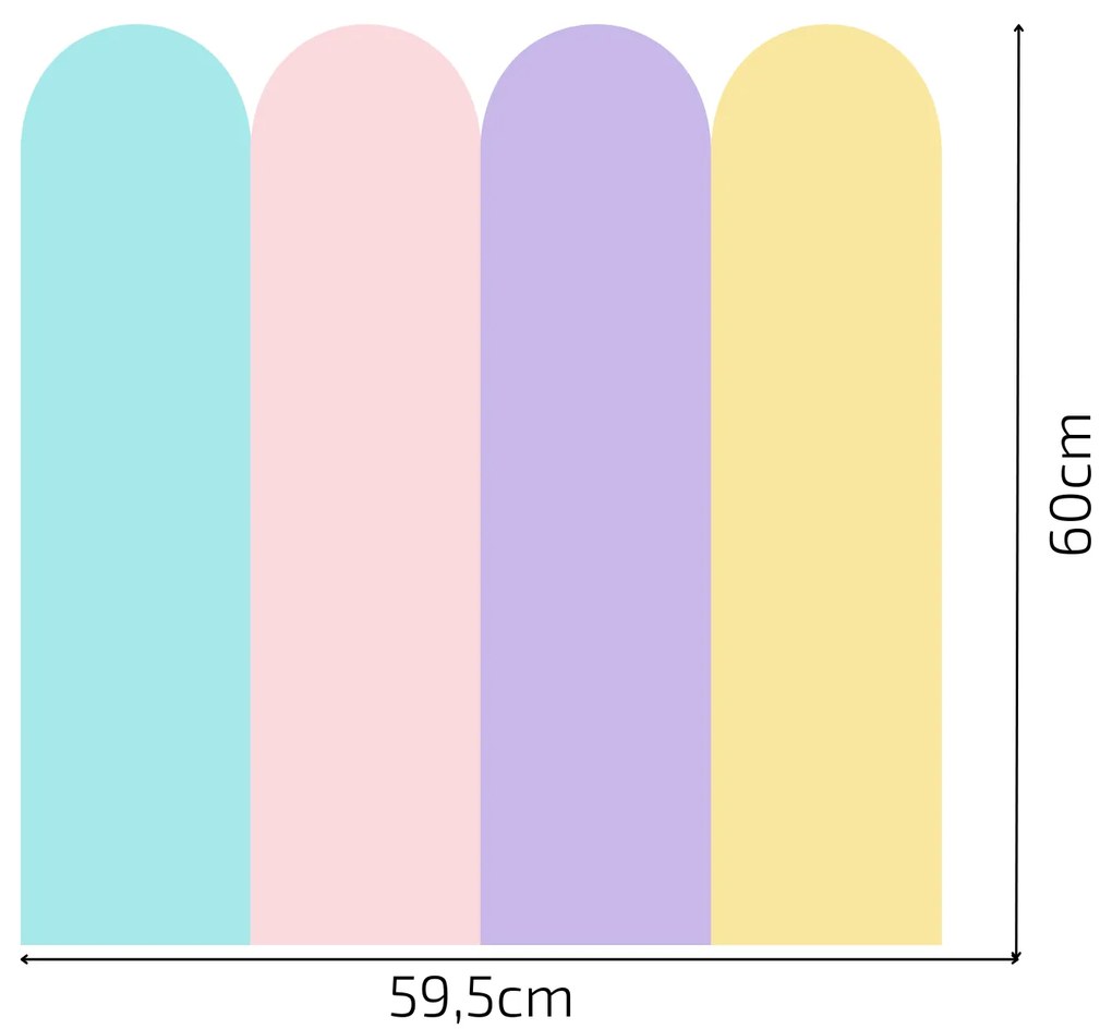 PIPPER. Textil öntapadó tapéta - Boltív - Pasztell szín 3 Méret: 100cm