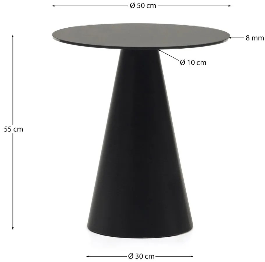 Kerek tárolóasztal üveg asztallappal ø 50 cm Wilshire – Kave Home