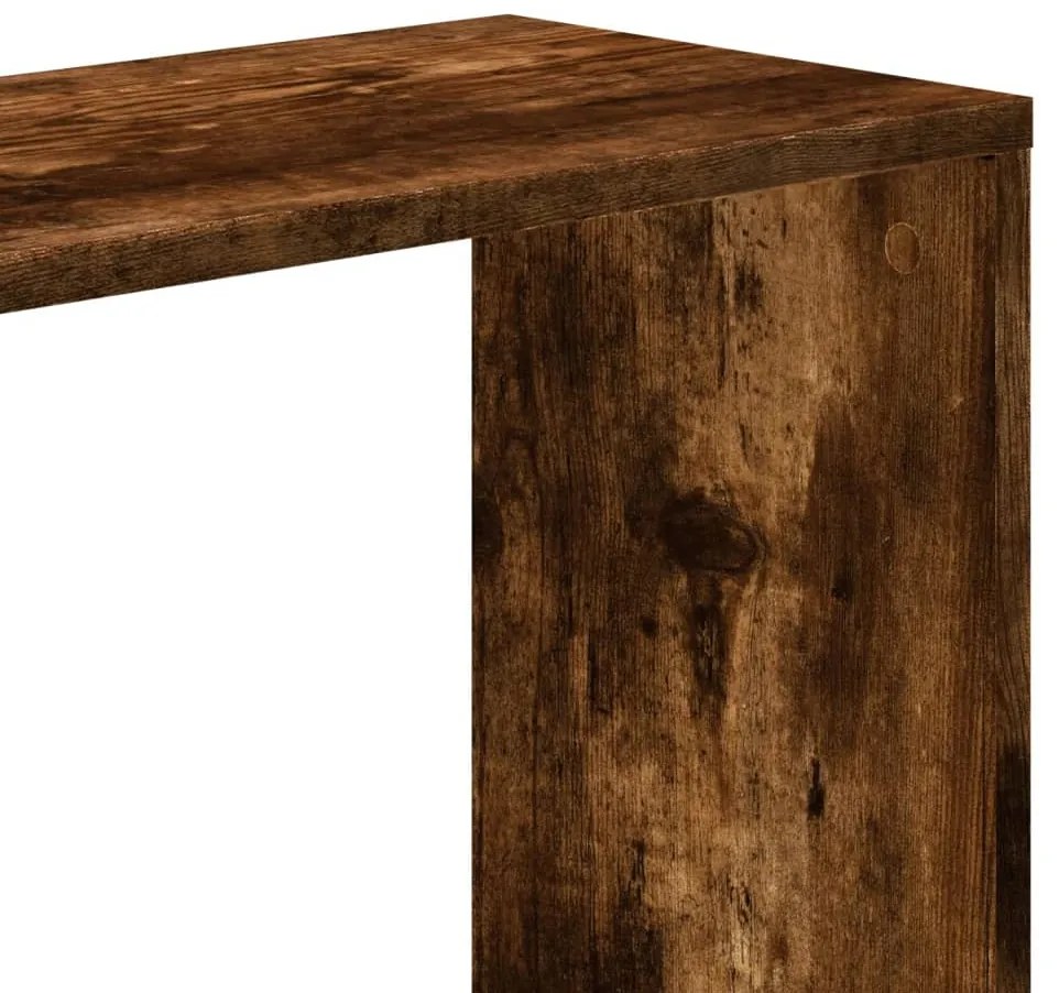 5 szintes füstös tölgy szerelt fa könyvespolc 45x23,5x162,5 cm