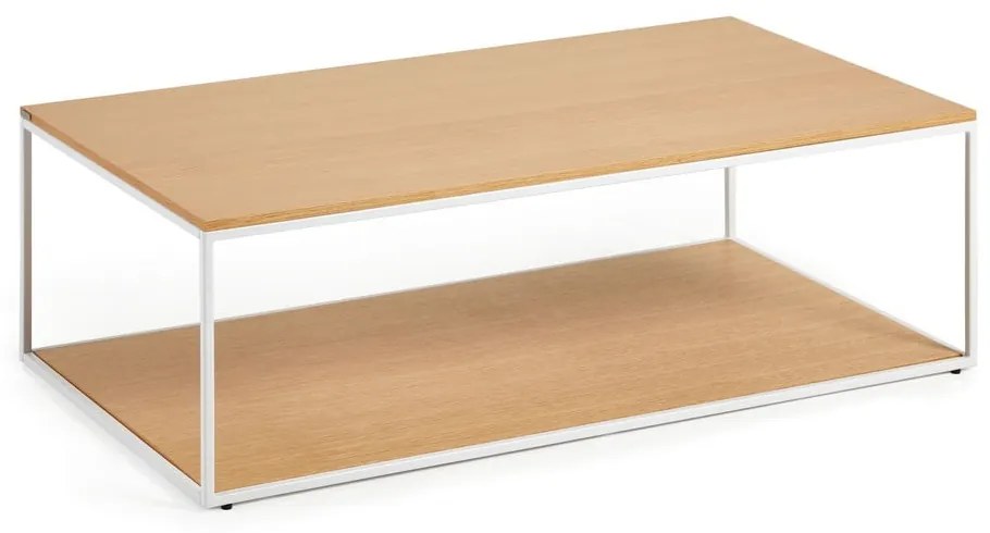 Világos natúr színű dohányzóasztal tölgyfa dekoros asztallappal 60x110 cm Yoana – Kave Home