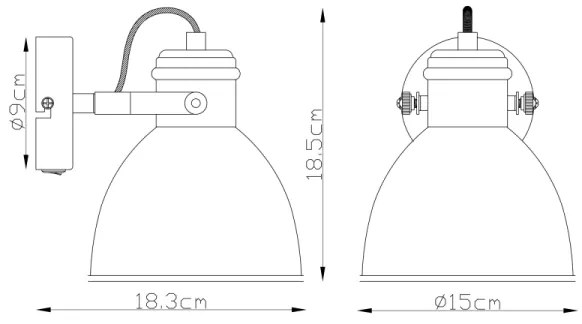 Globo 54018-1 - Fali spotlámpa WIHO 1xE27/40W/230V