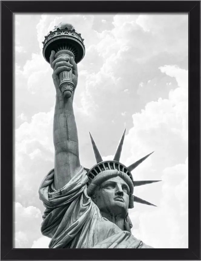 Vászonkép Szabadság-szobor New York fekete keret fali dekoráció 30x20 cm