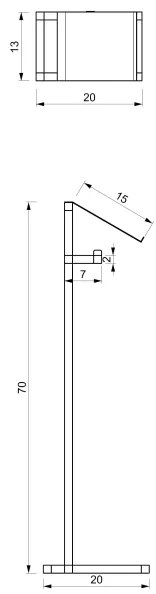 WC-papír tartó 71x20 cm fekete