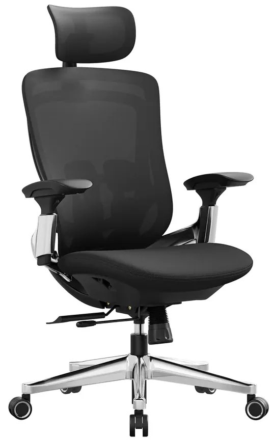 Ergonomikus, állítható, dönthető irodai szék, fekete