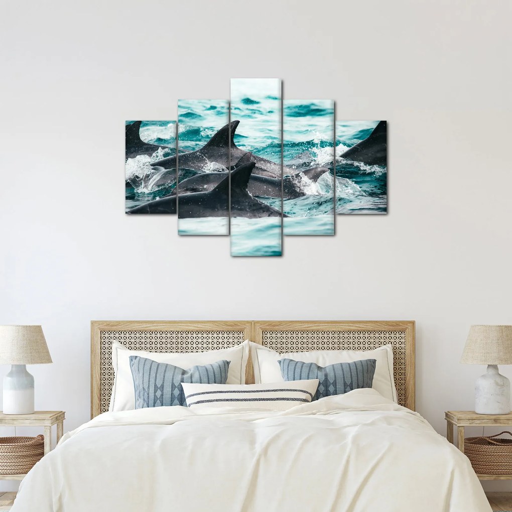 Kép - Delfinek az óceánban (150x105 cm)