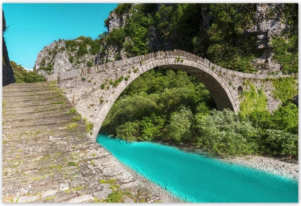Poszterek 200x135 Türkiz folyó híd