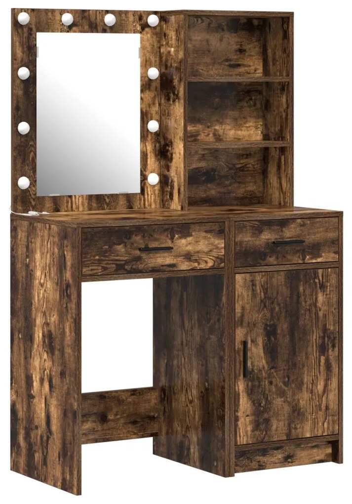 Sminkasztal Készlet 2 pcs Füstölt tölgy 50 x 41 x 135 cm