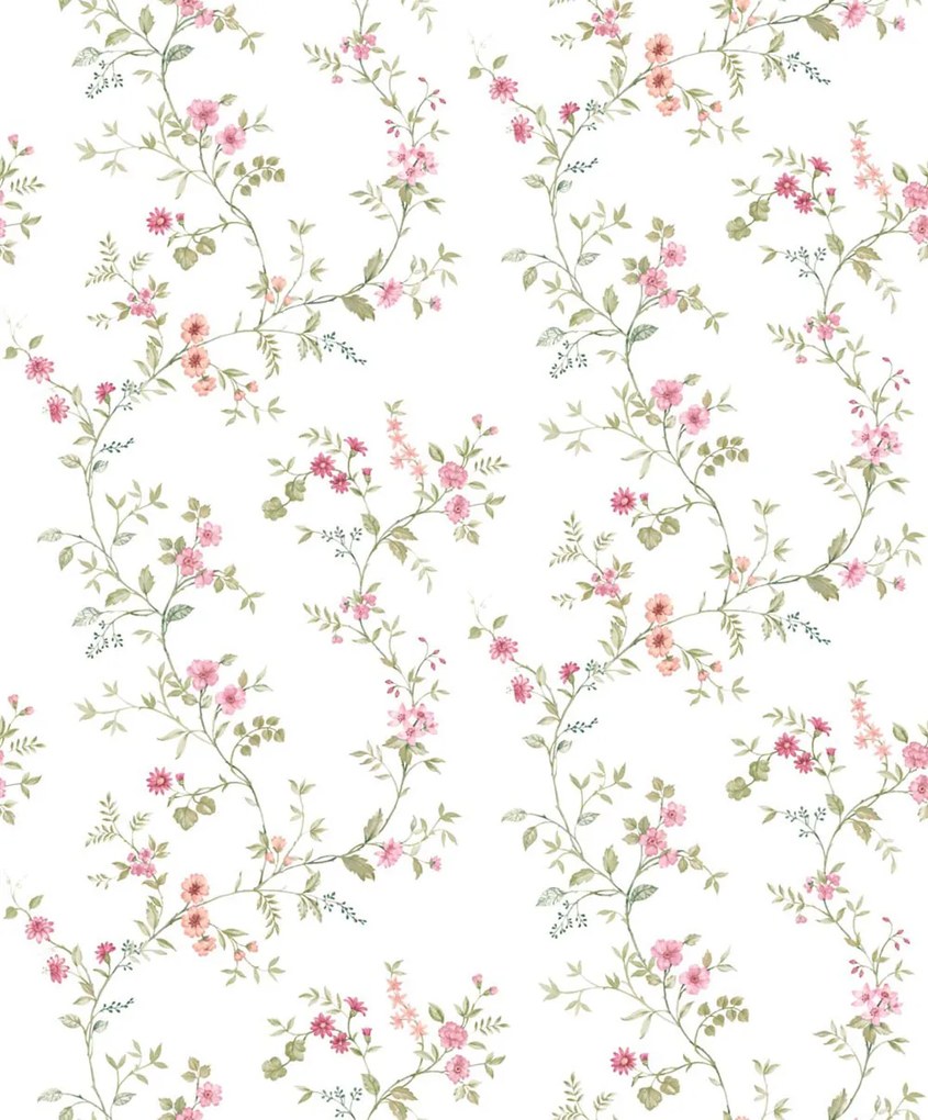 Parato Cristiana Masi Blooming Garden 11 Narcisa rózsaszín-zöld virágos vlies tapéta – 8356