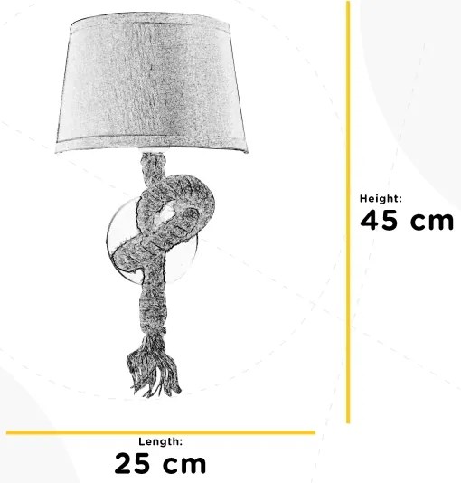ONLI - Fali lámpa CORDA 1xE27/22W/230V bézs