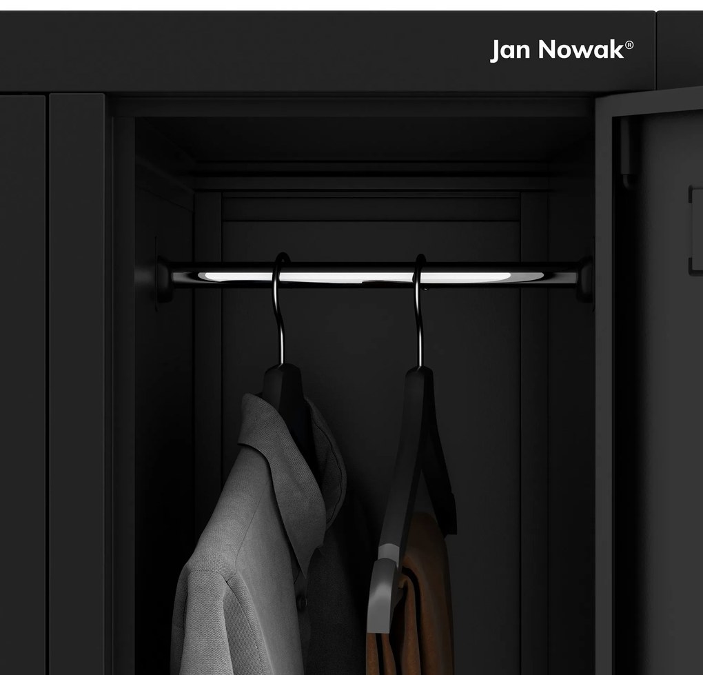 Fém BHP öltözőszekrény 10 ajtóval BARTEK 1360 x 1720 x 450 mm, fekete