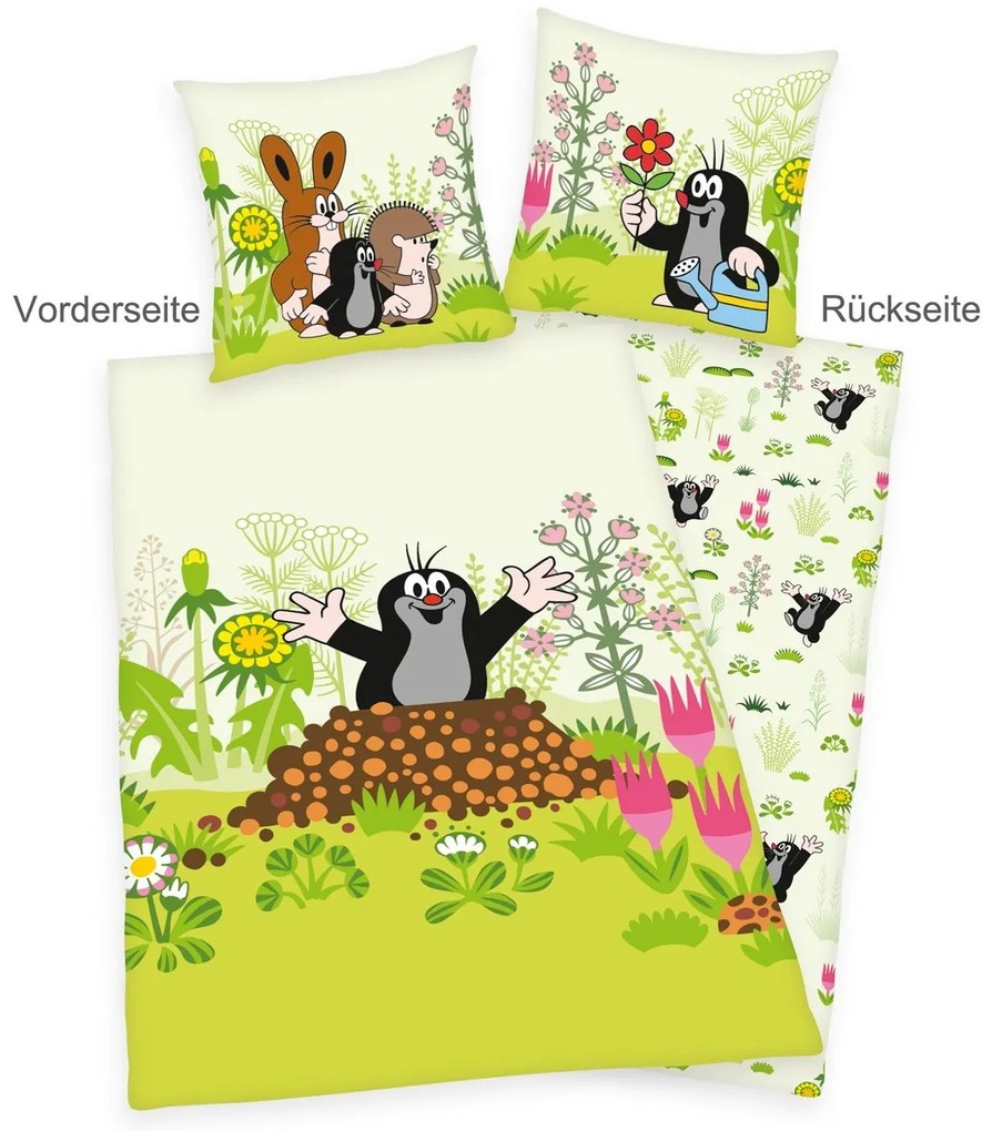 Herding Pamut ágynemű Krtek , 135 x 200 cm, 80 x 80 cm