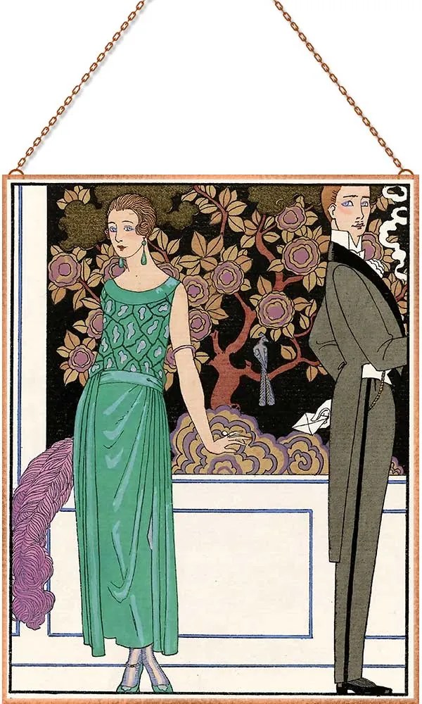 George Barbier - La Premiere üvegkép, falikép