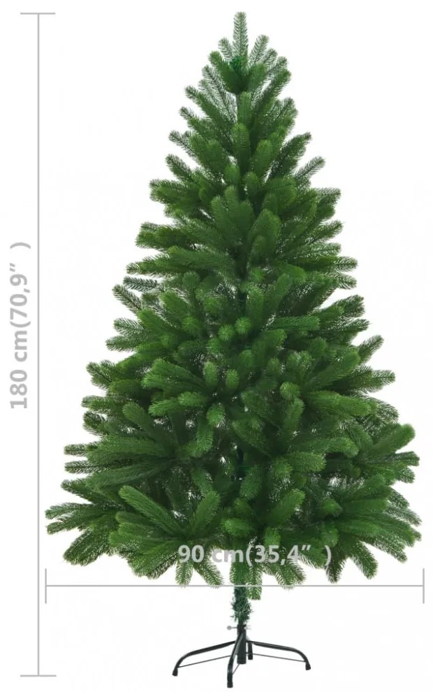zöld műkarácsonyfa élethű tűlevelekkel 180 cm