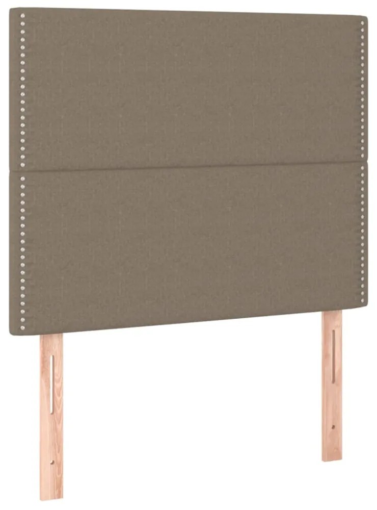 tópszínű szövet rugós és LED-es ágy matraccal 100x200 cm