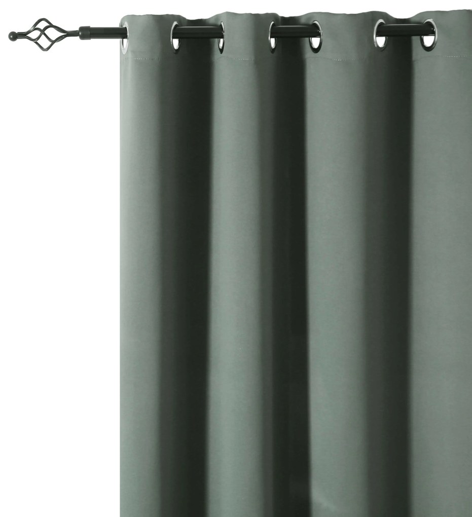 Szürkészöld OXFORD függöny 140x250 cm Felfüggesztés: Hullámos sínszalag