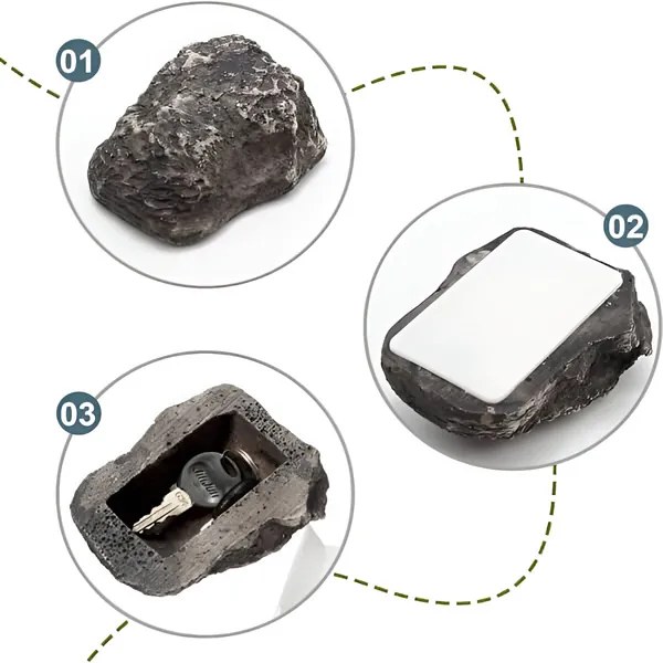 Kültéri titkos kulcstároló kő formájában