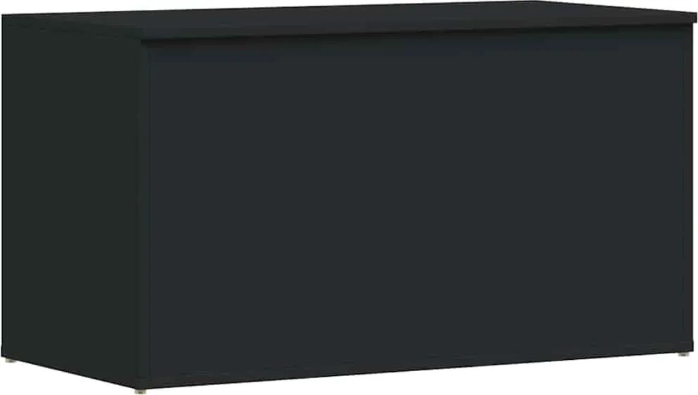 vidaXL fekete szerelt fa tárolóláda 84 x 42 x 46 cm