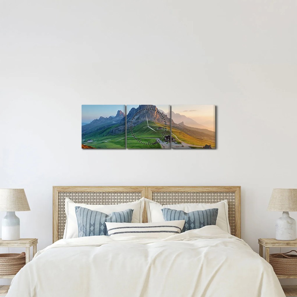 Kép - Dolomitok (órával) (90x30 cm)