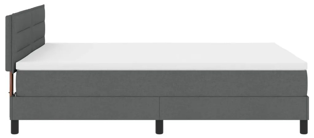 Boxspring Ágy Matrac & LED Sötétszürke 160x200 cm Szövet