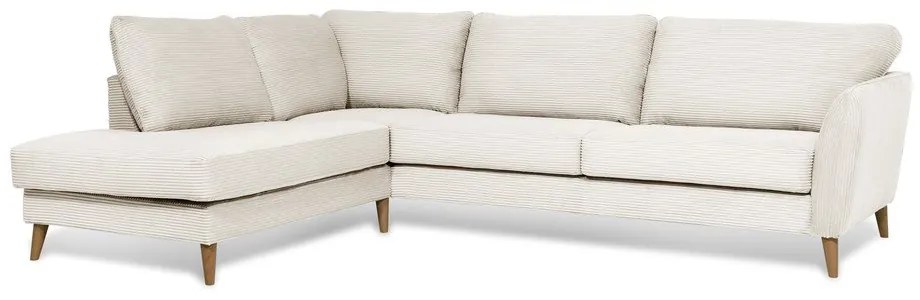 Fehér kordbársony sarokkanapé (bal oldali) Paris – Scandic