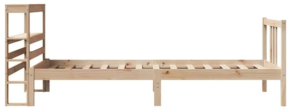 tömör fenyőfa ágykeret fejtámlával 75 x 190 cm