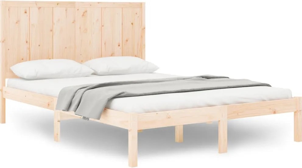 vidaXL tömör fenyőfa ágy matrac nélkül 150x200 cm
