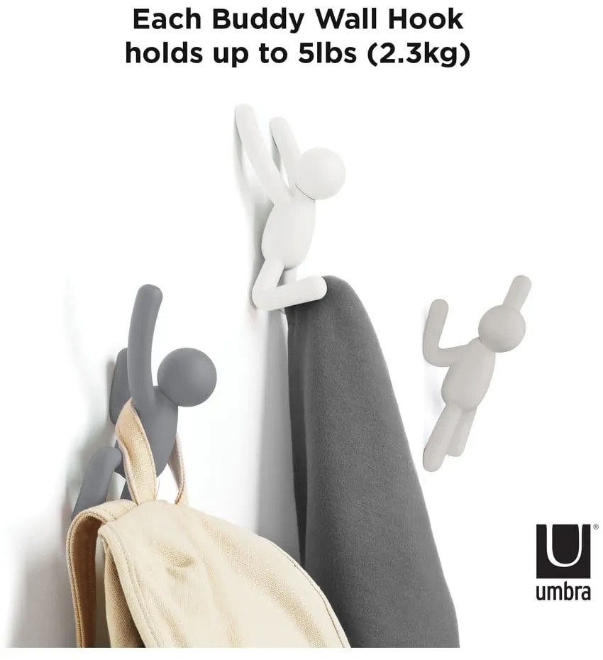 Fali műanyag akasztó szett 3 db-os Buddy – Umbra