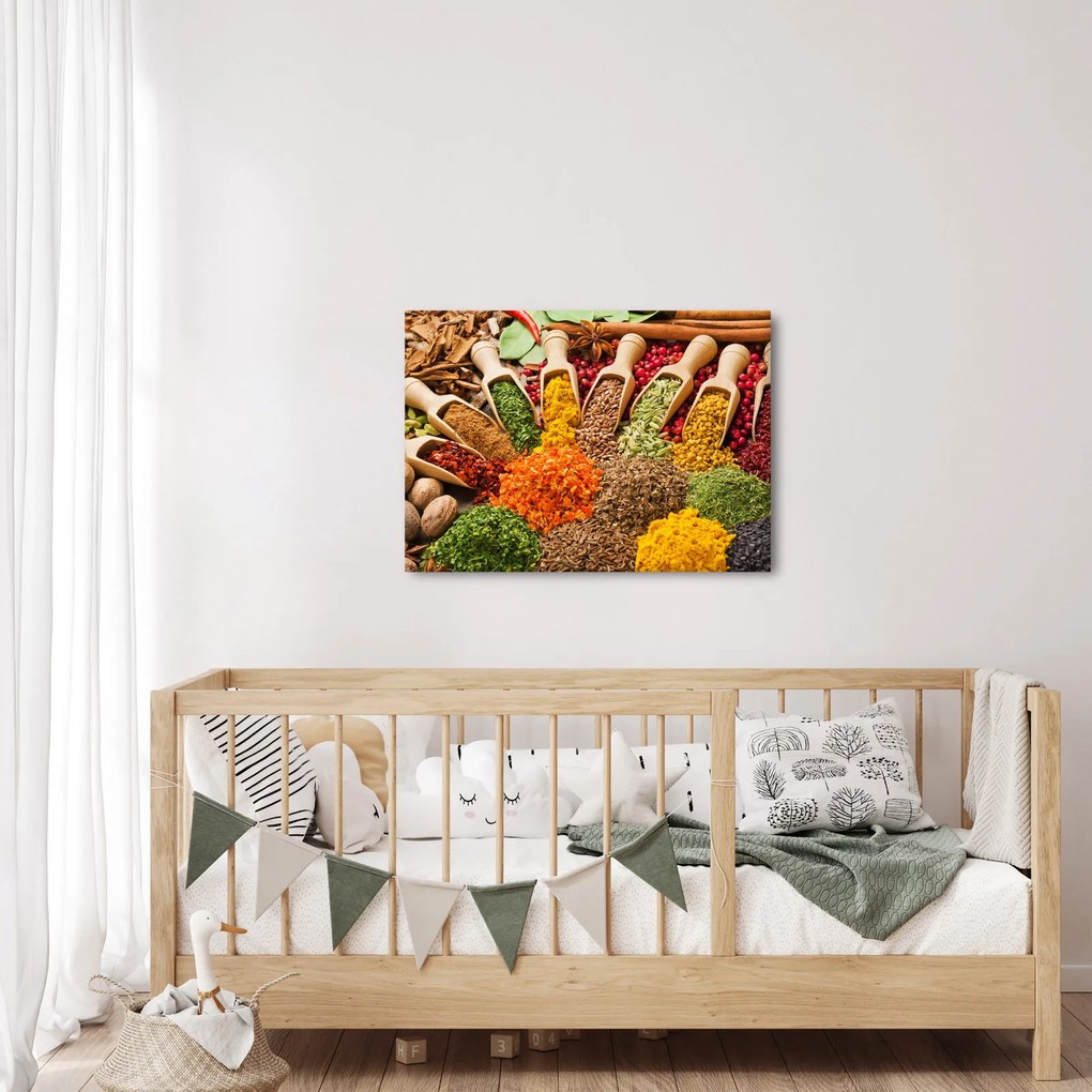 Kép - Fűszerek a világ minden tájáról (70x50 cm)
