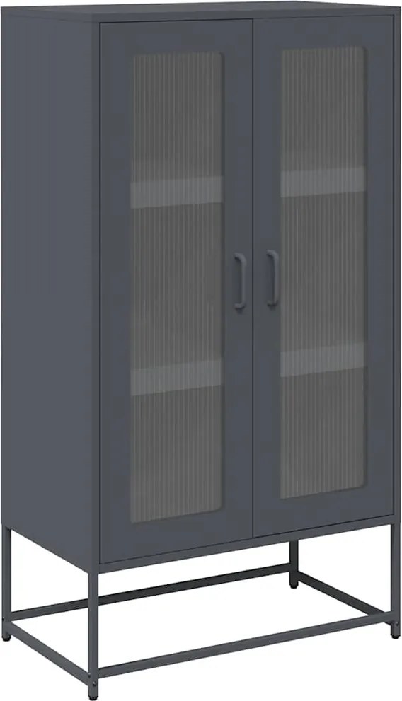 vidaXL Highboard antracit 68x39x123 cm Acél