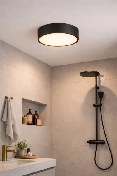 Brilagi - Fürdőszobai mennyezeti lámpatest POOL 3xE27/15W/230V átm. 40 cm IP54 fekete