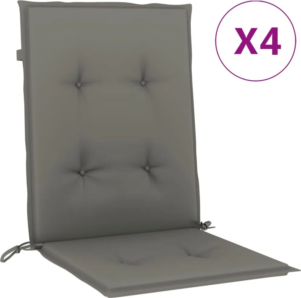 vidaXL 4 db melange sötétszürke szövet háttámlás székpárna 100x50x4 cm