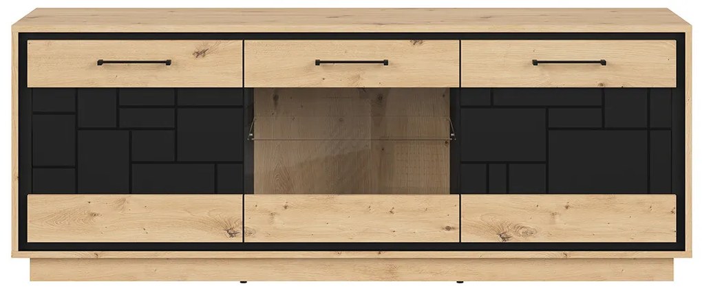 TV asztal/szekrény Pont RTV2D1W (artisan tölgy + matt fekete). Akció -18%. 1063039