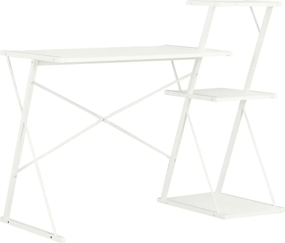 vidaXL fehér íróasztal polccal 116 x 50 x 93 cm