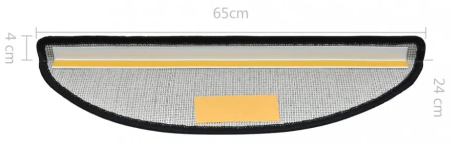 15 darab antracitszürke lépcsőszőnyeg 65 x 24 x 4 cm
