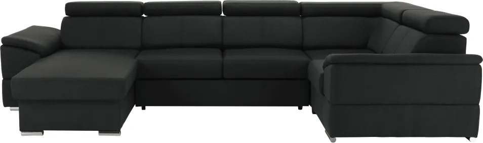 Ülőgarnitúra, sötétszürke, balos kivitel, SEGORIA ROH U