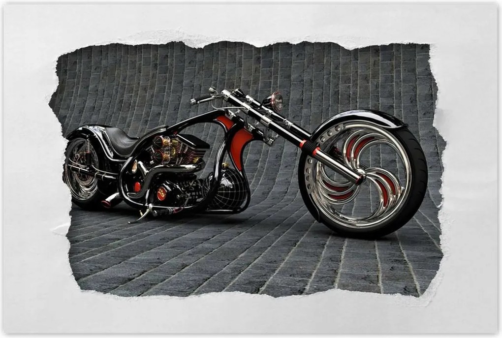 Poszterek 120x80 Chopper Motorkerékpár Motor