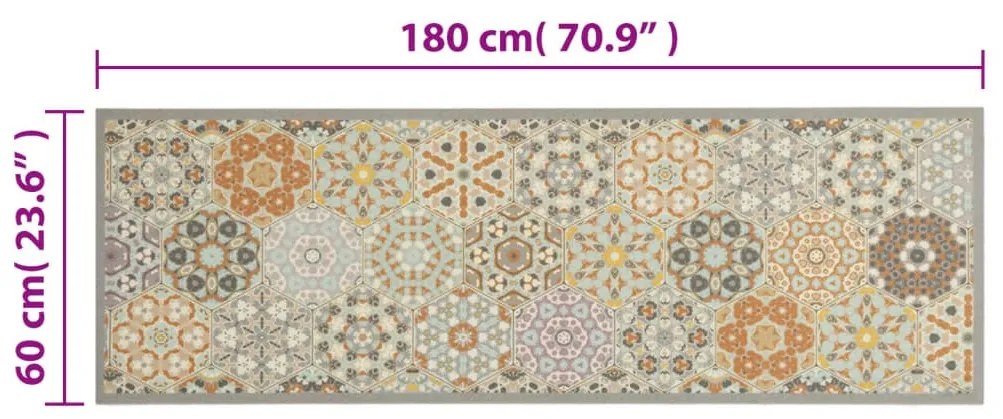 mosható hatszögletű pasztell bársony konyhaszőnyeg 60x180 cm