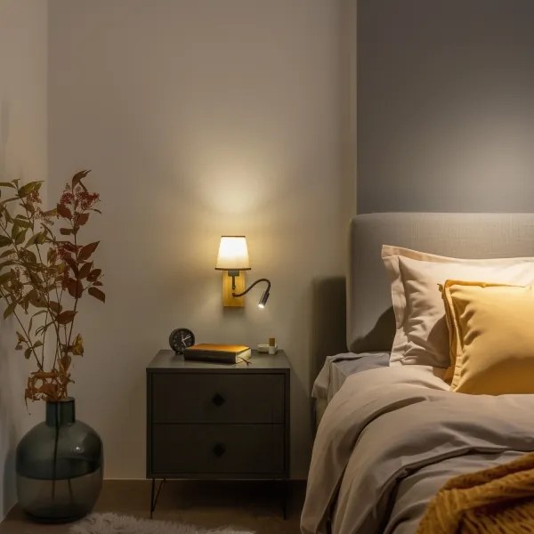 Brilagi - LED Fali lámpa NUBILA WOOD 1xE27/25W/230V + LED/3W tölgy/barna