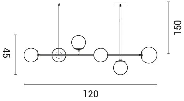 Csillár zsinóron 6xE27/10W/230V arany