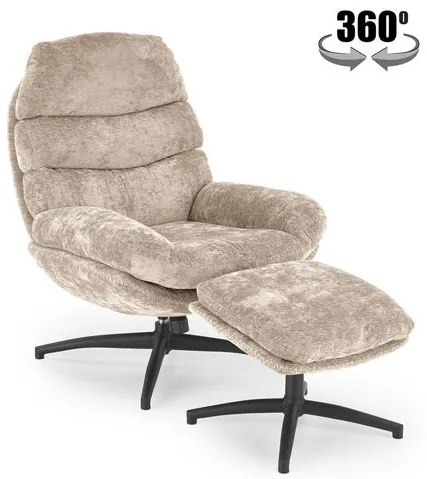 Dario fotel lábtartóval és hintázó funkcióval bézs