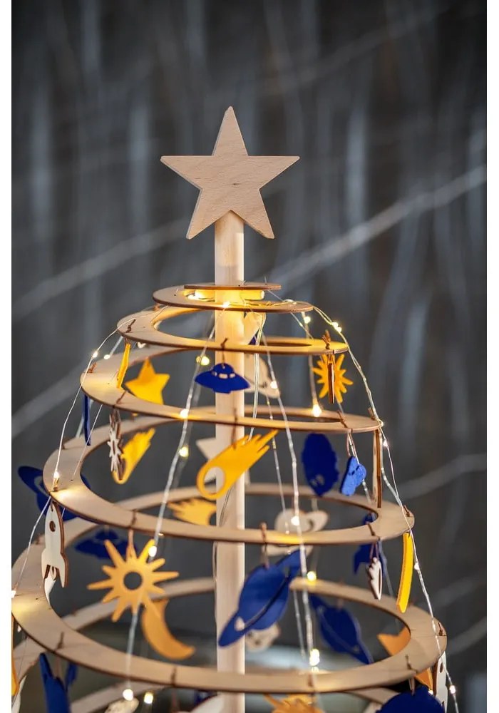 Medium 8 db-os sárga-kék filc karácsonyi dekoráció - Spira