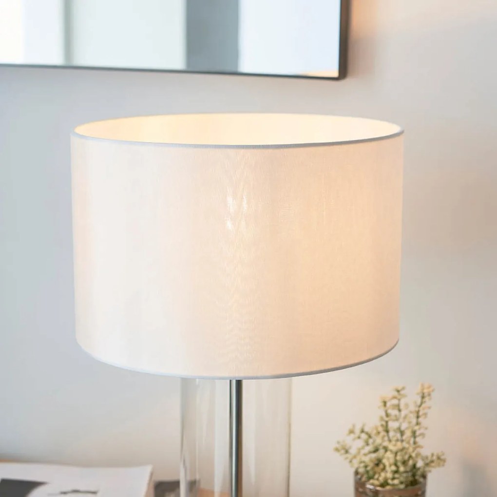 Endon glamour modern asztali lámpa lessina fehér nikkel átlátszó end102674