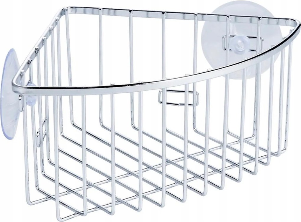 Aqua Mercado fürdőszobai polc sarokkosár ezüst szín 51