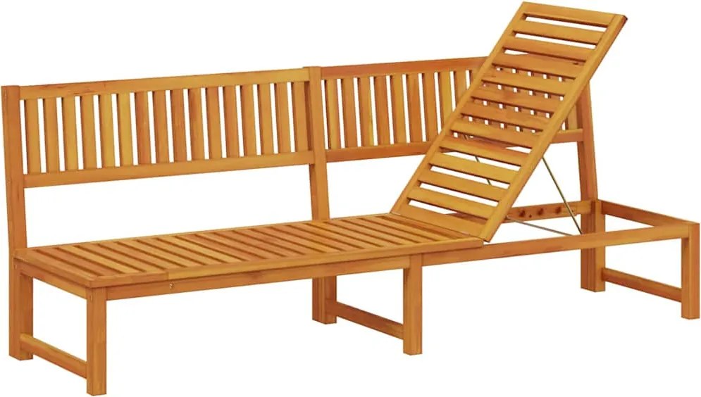 vidaXL Napozó Olaj Természetes 200 x 57 x 75 cm Tömör akácfa