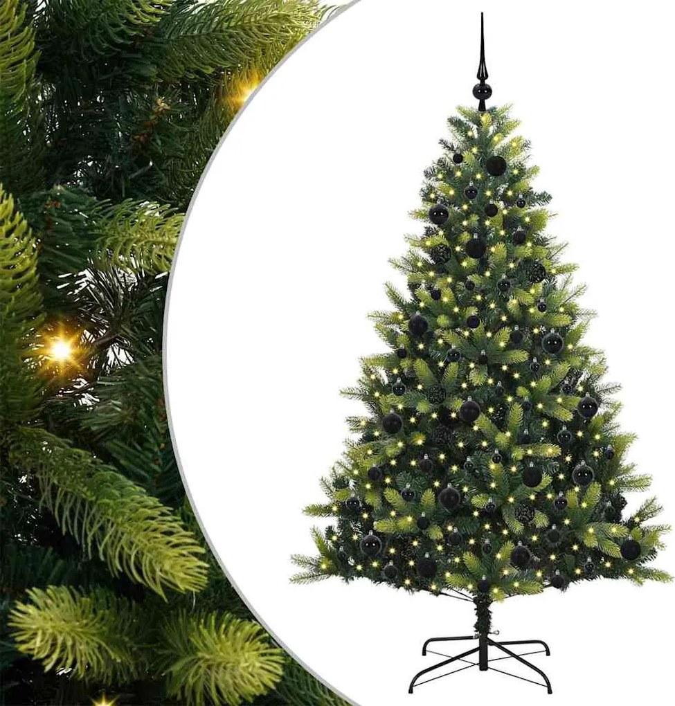 vidaXL Mesterséges Hajlított Karácsonyfa 300 LED-del Zöld 180 cm