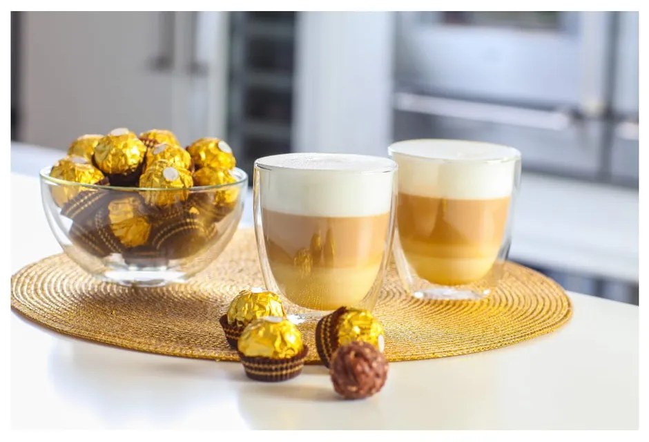 Üveg duplafalú bögre szett lattéhoz 2 db-os 320 ml Amo – Vialli Design