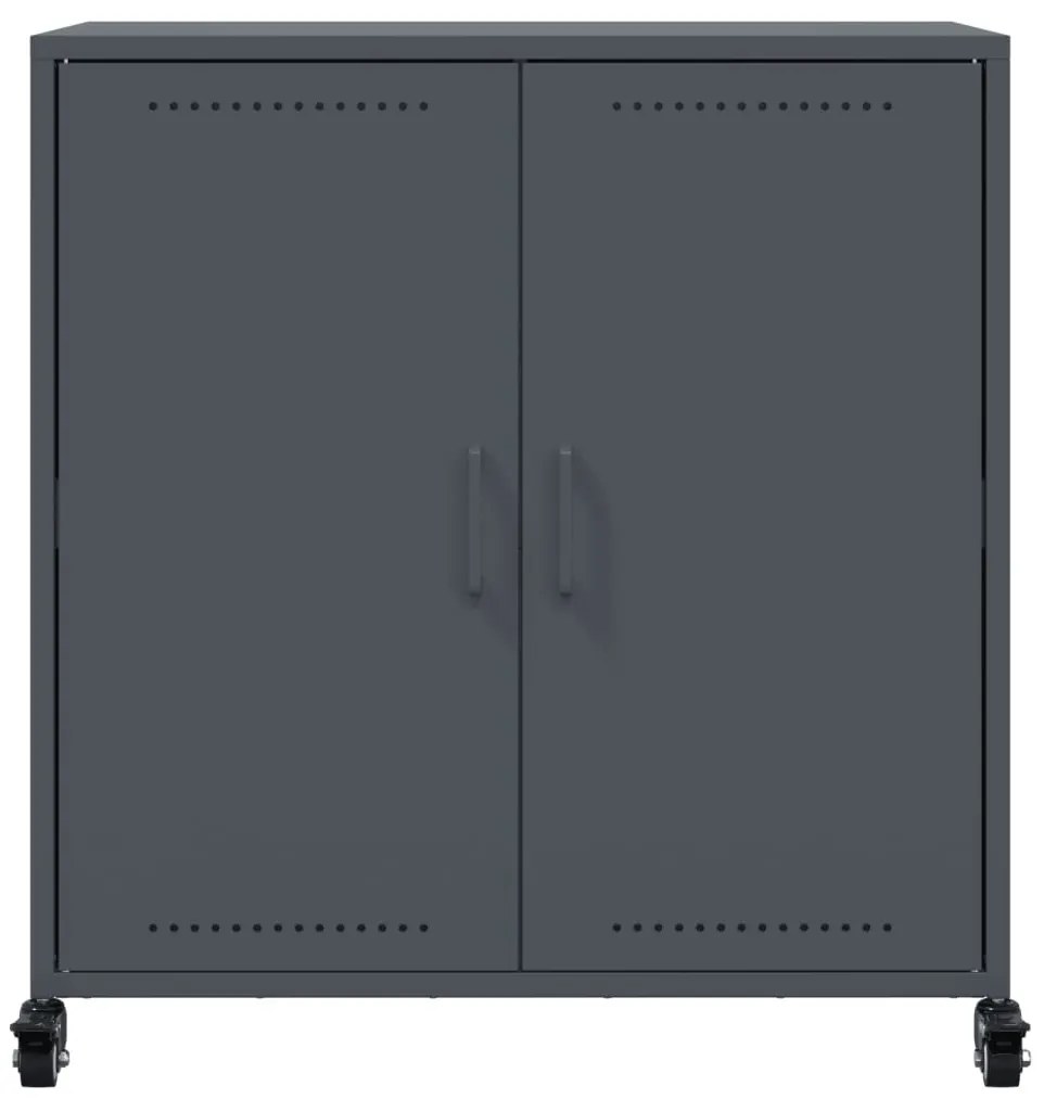 antracitszürke acél tálalószekrény 68x39x72 cm