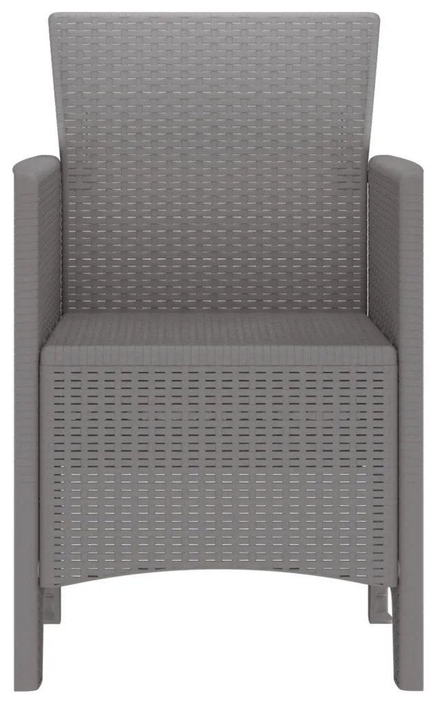 Kertiszék 4 db Világosszürke Poli Rattan