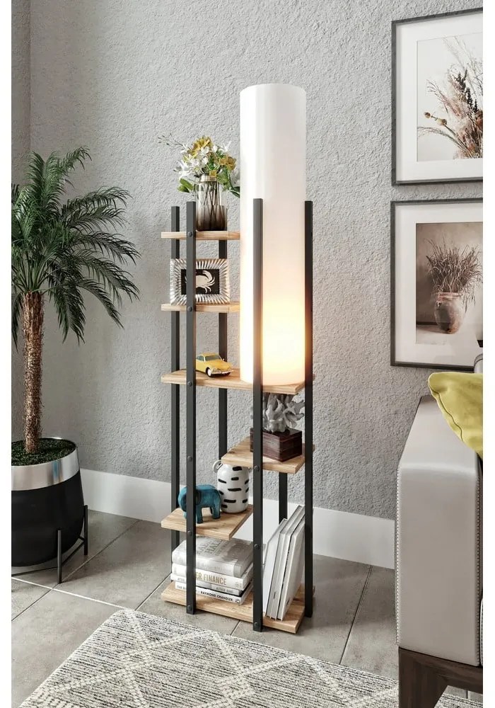 Fekete-fehér-natúr színű állólámpa (magasság 84 cm) Vogue – Opviq lights