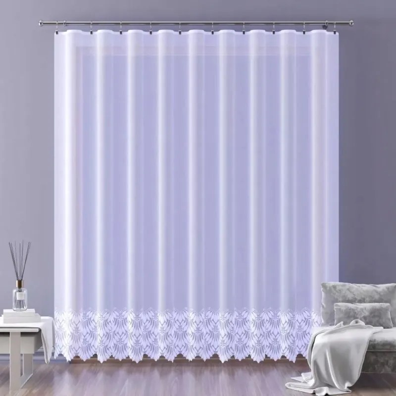 Gyönyörű finom jacquard függöny fehér Alisma A149 175 cm méter